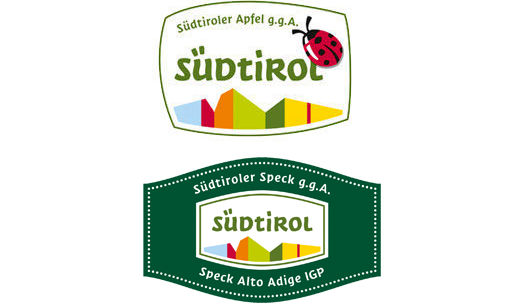 g.g.A.-Zeichen für Südtiroler Apfel und Südtiroler Speck g.g.A.-Zeichen für Südtiroler Apfel und Südtiroler Speck